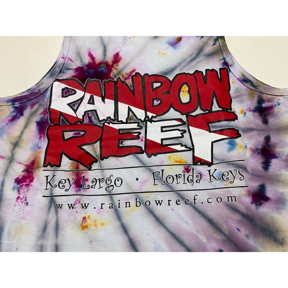 Men's Key Largo Key West Tie Dye Rainbow Reef Tank Size Medium - Picture 2 of 7